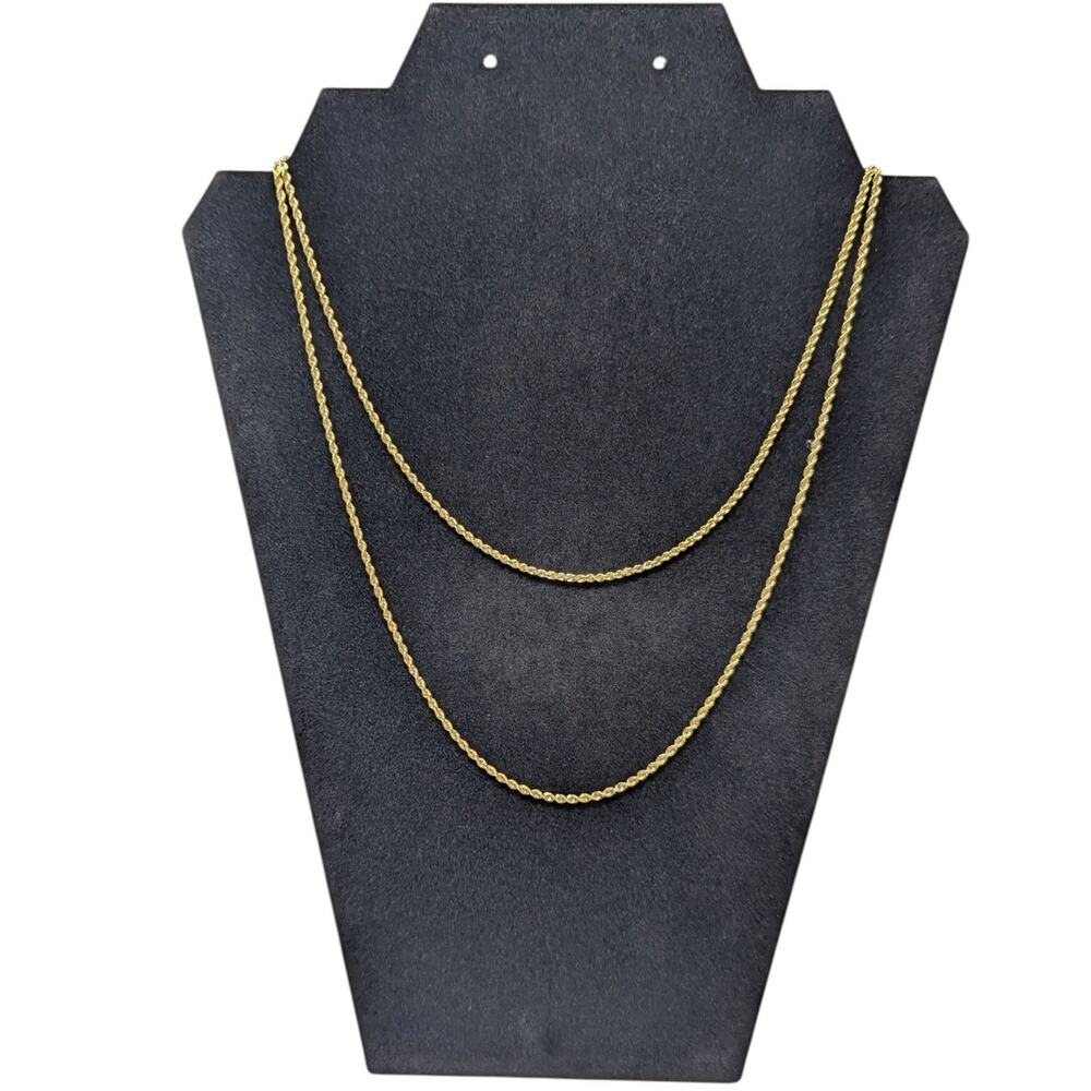 Charpas Italy 14K Yellow Gold Rope Chain Necklace – 38”, 4.80g, Hallmarked